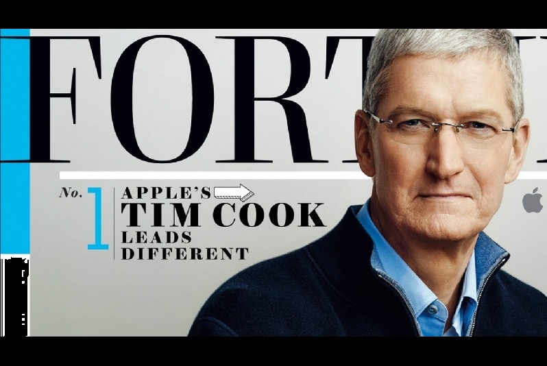 Tim Cook - CEO của Apple đứng đầu danh sách năm nay (Ảnh chụp Fortune)