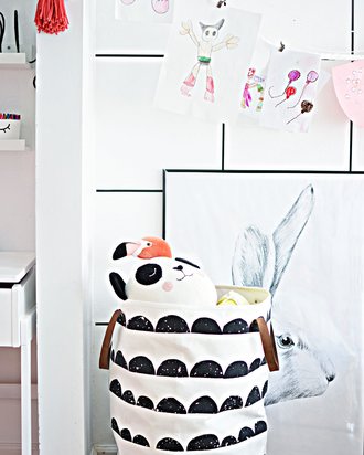 room with pink accents