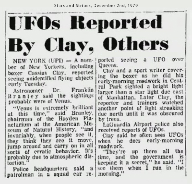 Muhammad Ali, gặp UFO, đấm bốc, 